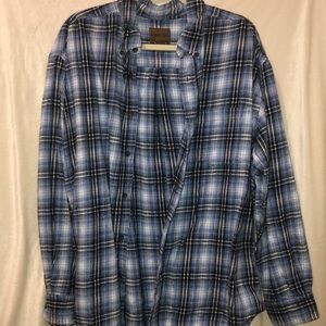 MENS Blue & white flannel button up